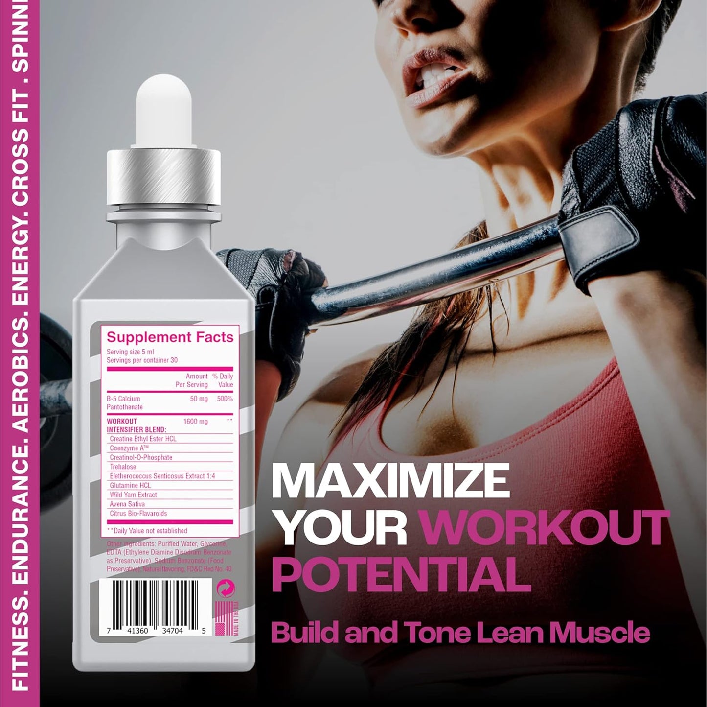 MMUSA Women's Lean Muscle Strength Pre-Workout with Energy Boost - Burn Fat Faster, Strengthen Core, Increase Endurance - Strawberry Flavor