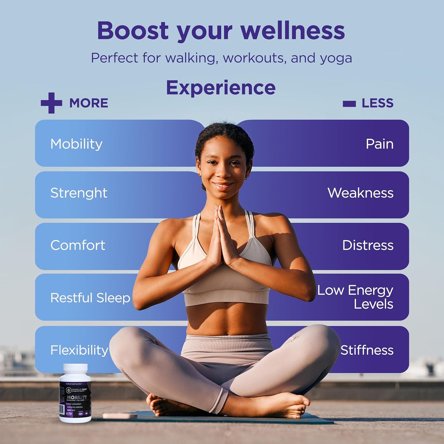 Mobility Magnesium + Collagen Capsules with Hyaluronic Acid & Vitamin C for Bone & Muscle Support