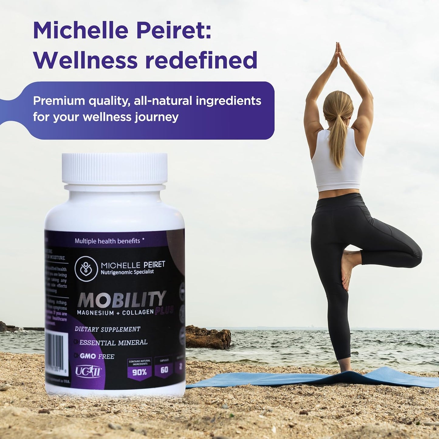 Mobility Magnesium + Collagen Capsules with Hyaluronic Acid & Vitamin C for Bone & Muscle Support