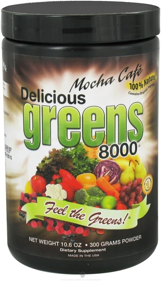 Mocha Cafe Greens World Delicious Greens 8000 Green Food Supplement - 10.6 Ounce