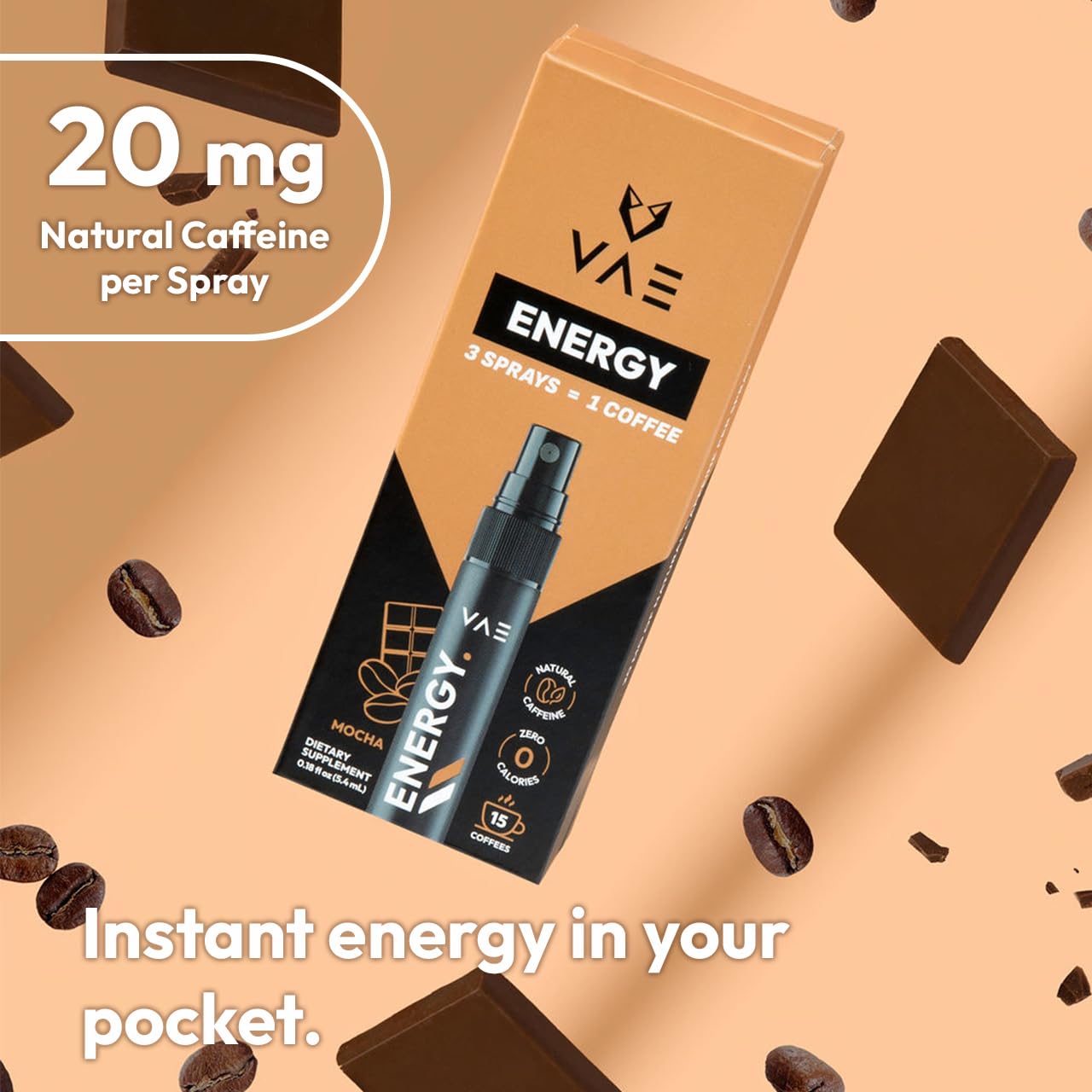 Mocha VAE Energy Spray for Quick Boost and Focus