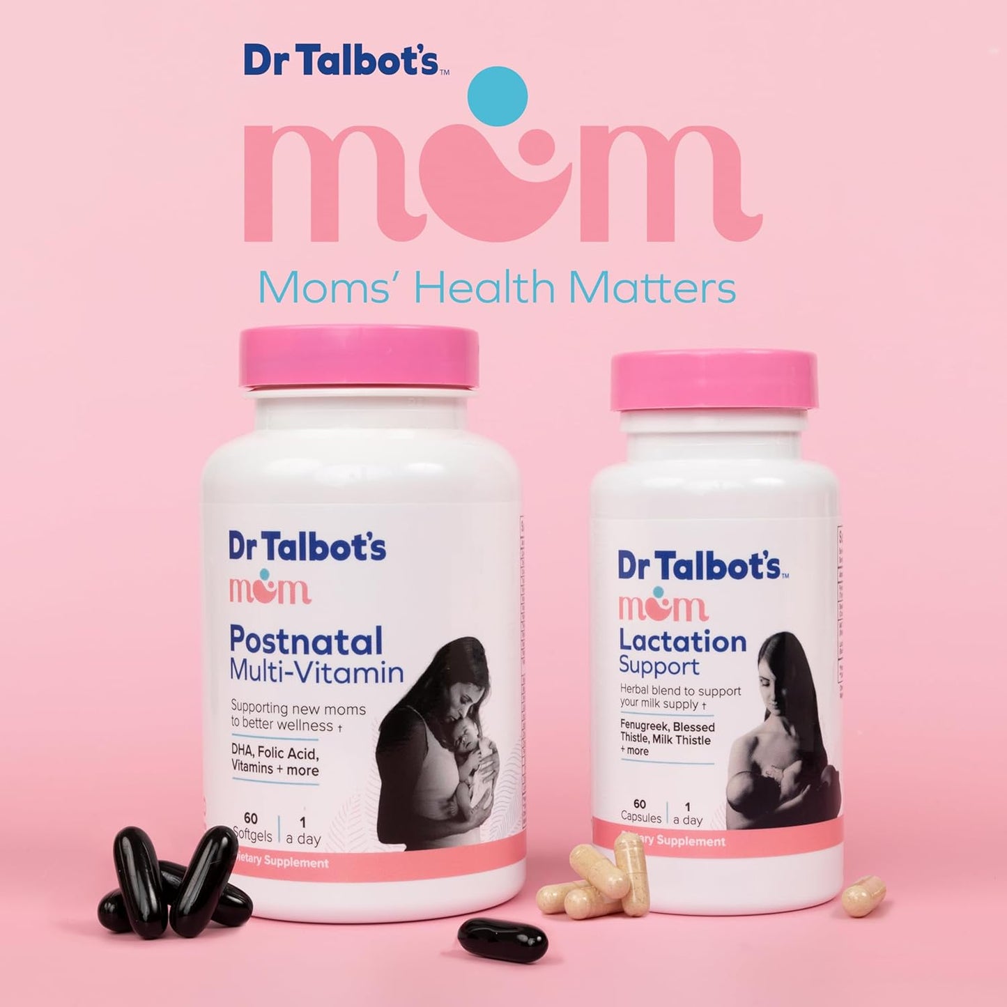 Mom Probiotic Lactation Support Supplement with Fenugreek, Blessed Thistle, Milk Thistle - 60 Capsules