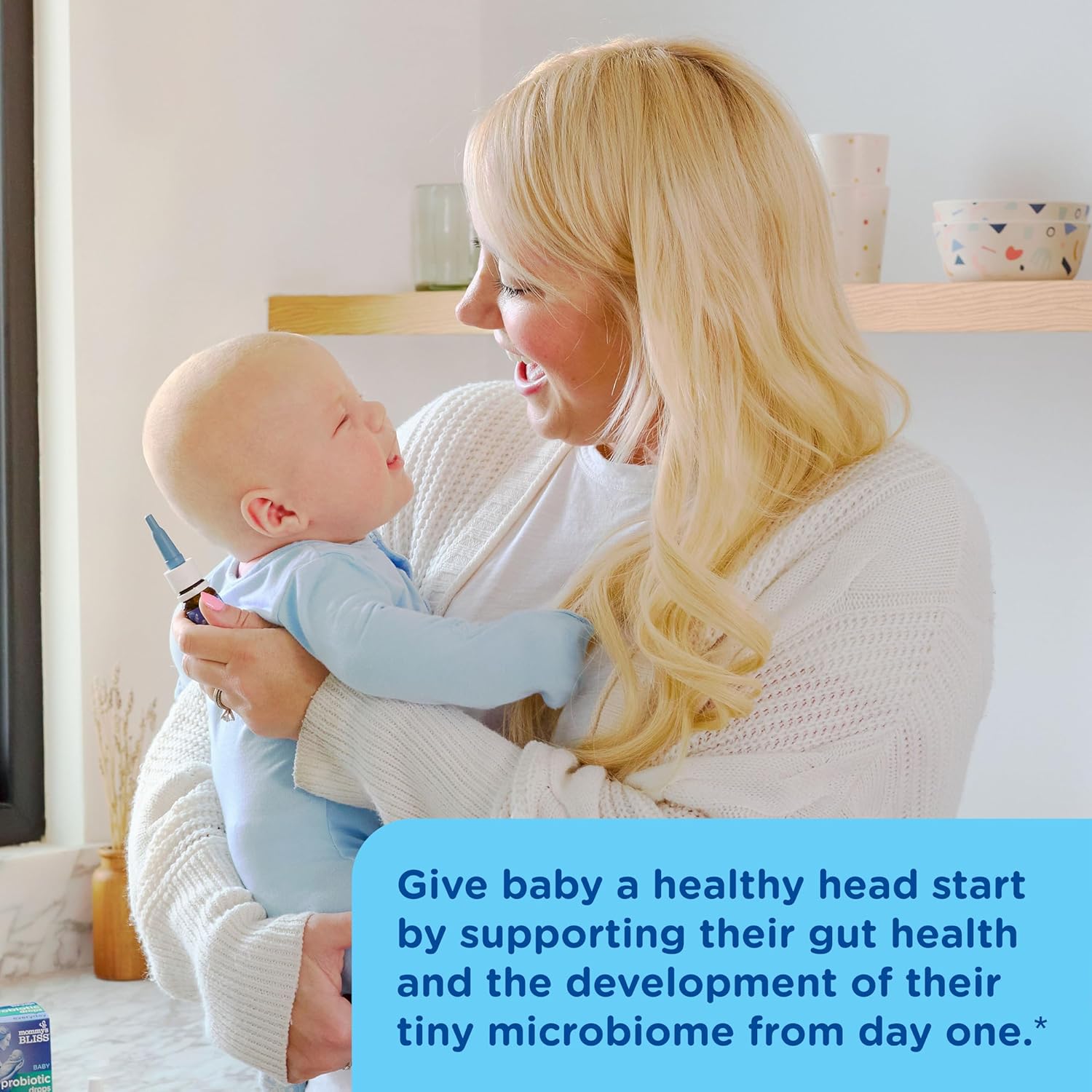 Mommy's Bliss Baby Probiotic Drops with Vitamin D - Supports Digestive Health & Immunity - 400IU Vitamin D for Healthy Bone Development - Flavorless - 0.34 Fl Oz