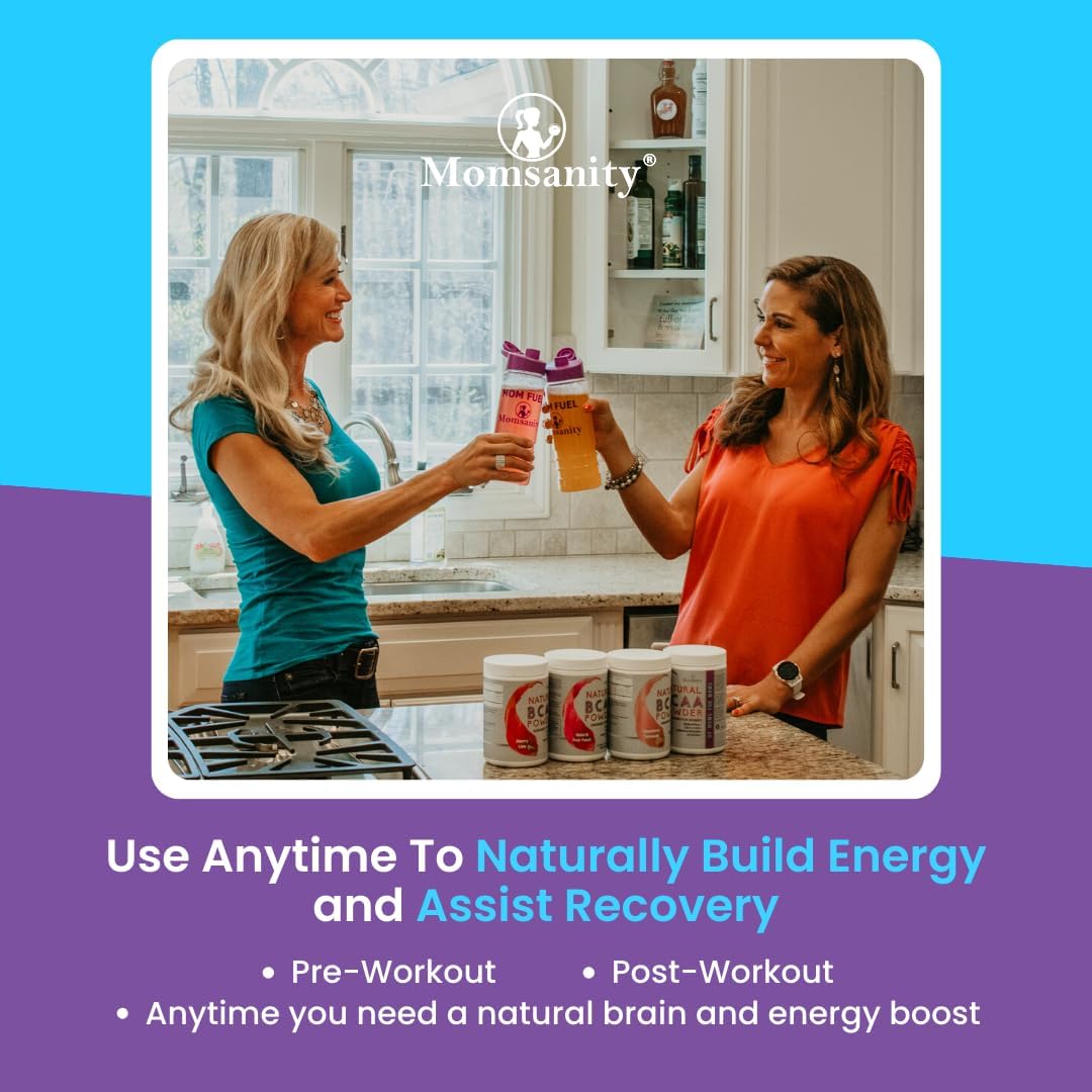Momsanity BCAA Powder Preworkout for Women - Sweetened with Stevia, Erythritol & Monk Fruit + Recipe Guide | 40 Servings