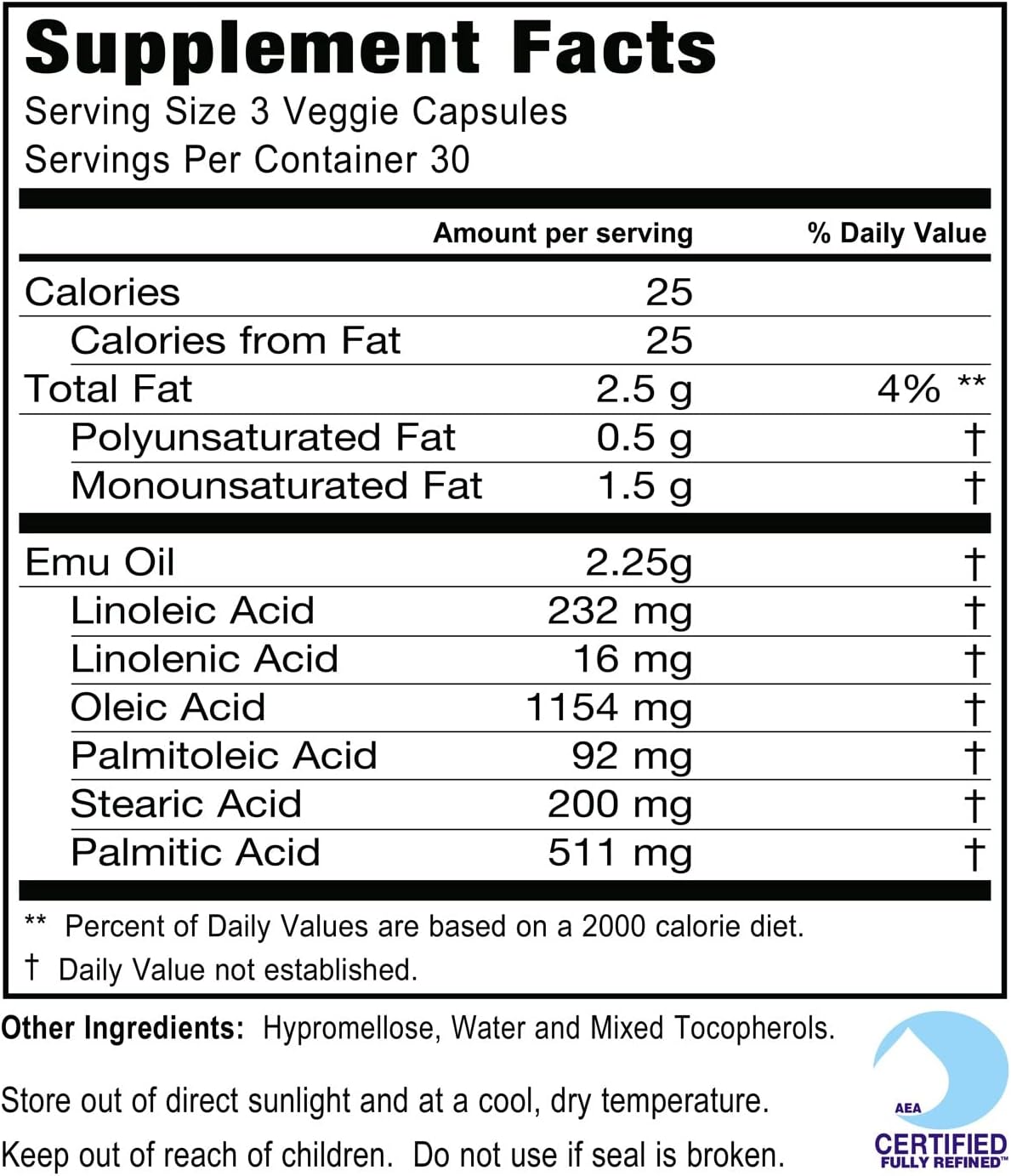Montana Emu Ranch Emutrients Omega Complex Emu Oil Capsules - 750mg (90 count) - Dietary Supplement for Heart Health - Omegas 3, 6, 7, 9