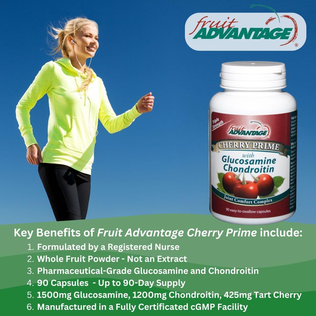 Montmorency Tart Cherry Extract with Glucosamine & Chondroitin - 90 Capsules for Joint Support