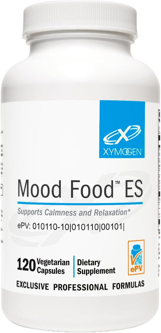 Mood Food ES Supplement - Promotes Relaxation, Healthy Mood, and Calmness with Active Folate, B Vitamins, 5-HTP, GABA, Minerals, and Suntheanine L-Theanine (120 Capsules)