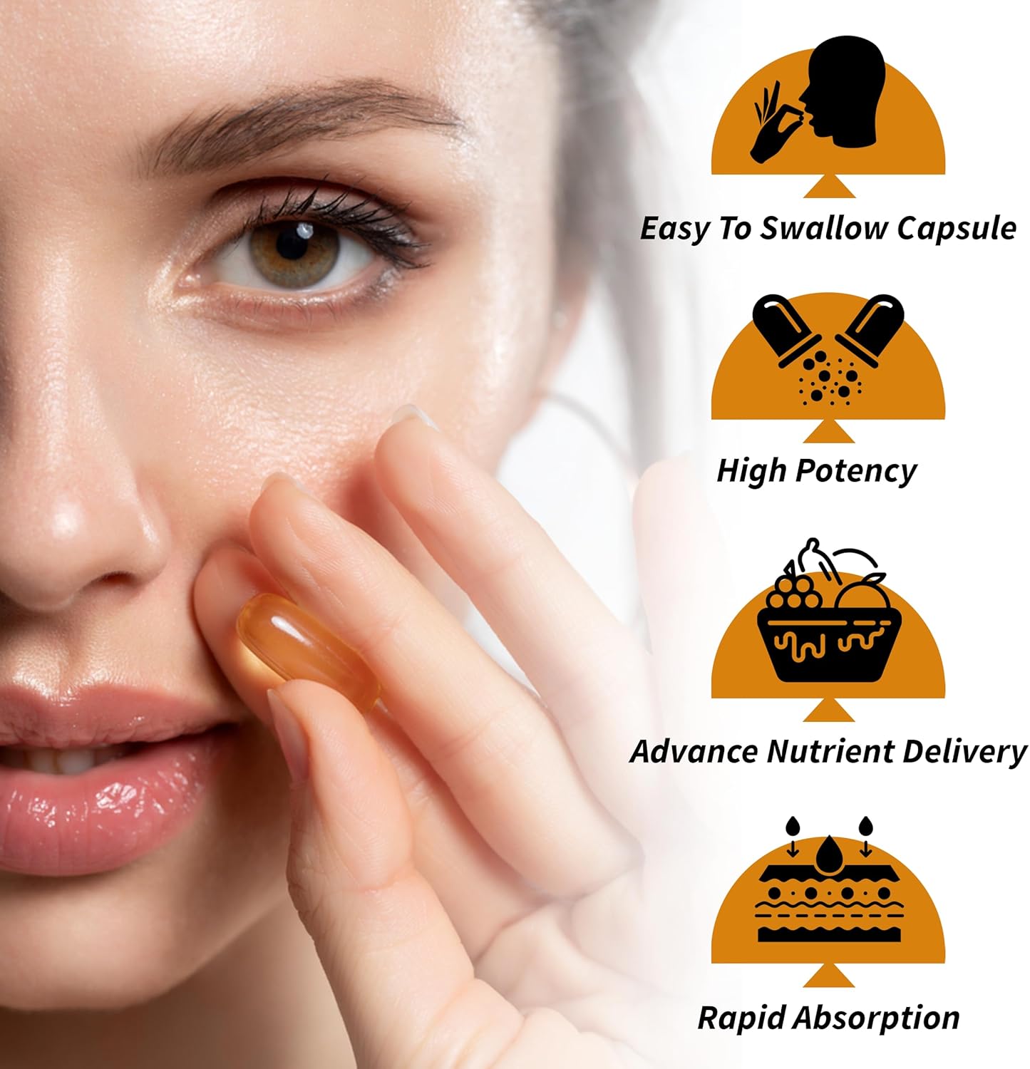 Moon and Mercury Liposomal Vitamin C Capsules - 1000mg, 60 Count - High Absorption and Bioavailability