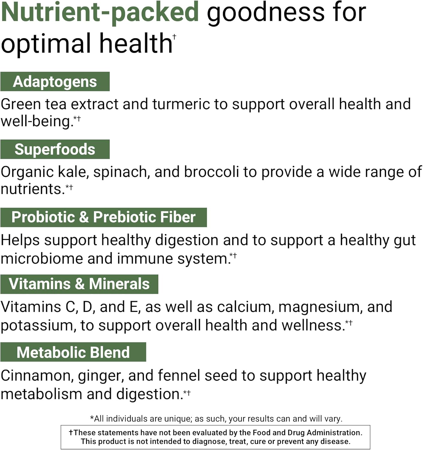Morning Complete Prebiotics, Probiotics, Green Superfoods with Apple Cinnamon Flavor - Includes Essential Skin Food Collagen and Elastin Support - 30 Servings