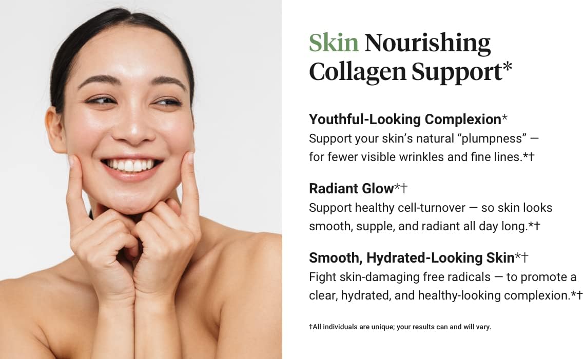 Morning Complete Prebiotics, Probiotics, Green Superfoods with Apple Cinnamon Flavor - Includes Essential Skin Food Collagen and Elastin Support - 30 Servings