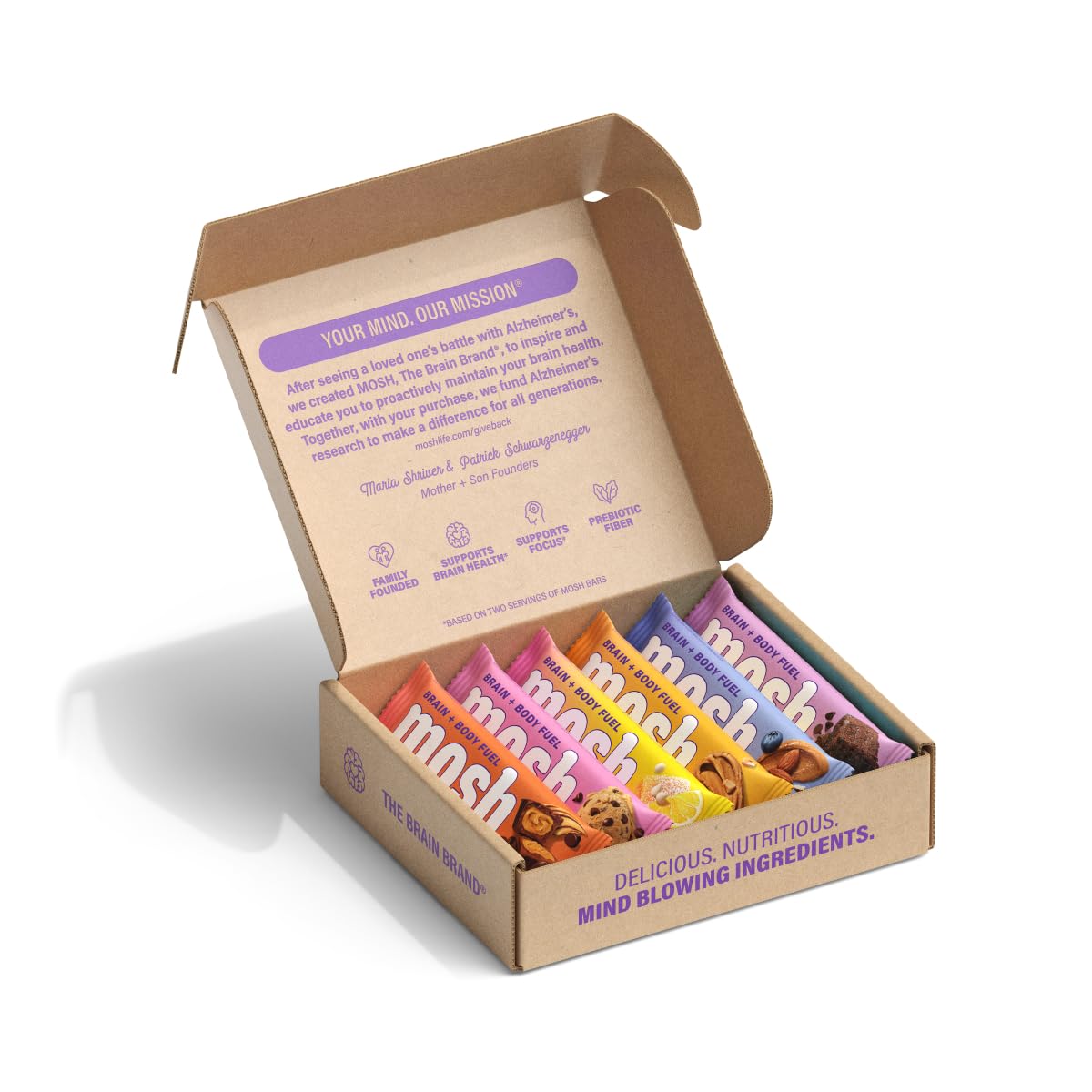 MOSH Variety Pack Keto Protein Bars 6-Count: High Fiber, Low Carb, Gluten Free, High Protein Snack with Brain-Boosting Ashwagandha & Lion's Mane - BoostGo Australia