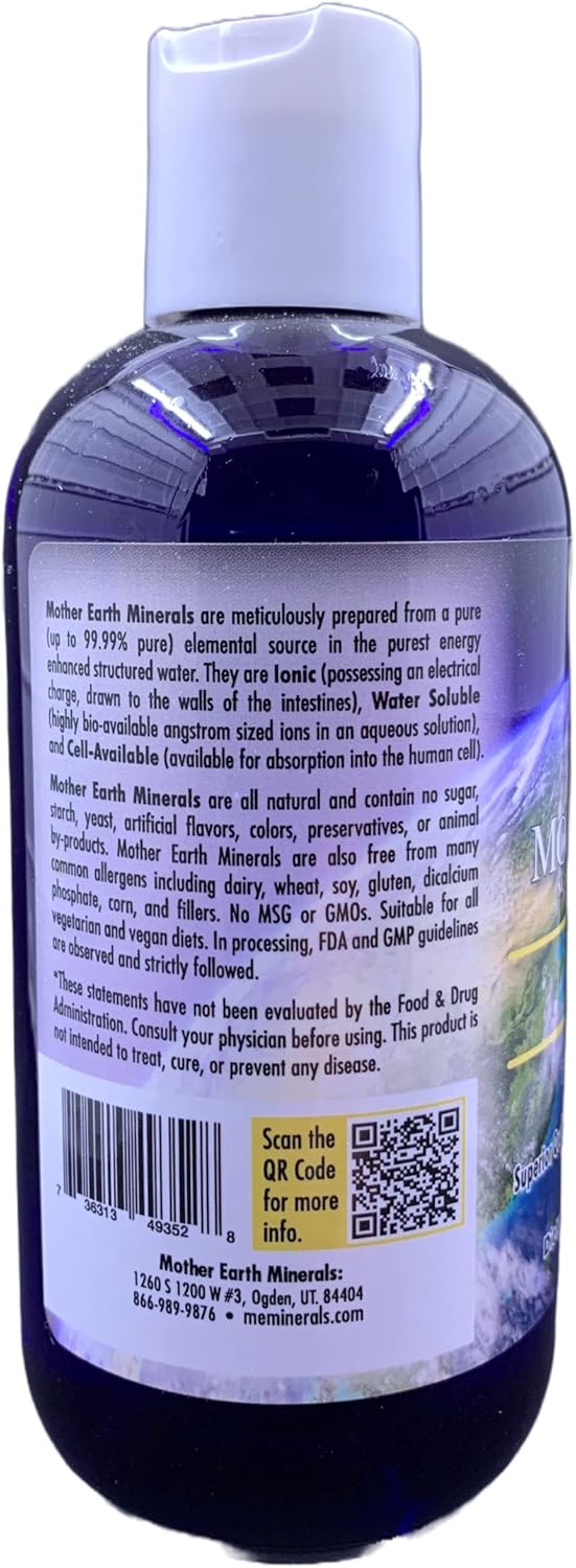 Mother Earth Minerals Silver Liquid Supplement - 8 Ounce Bottle, 96 Servings