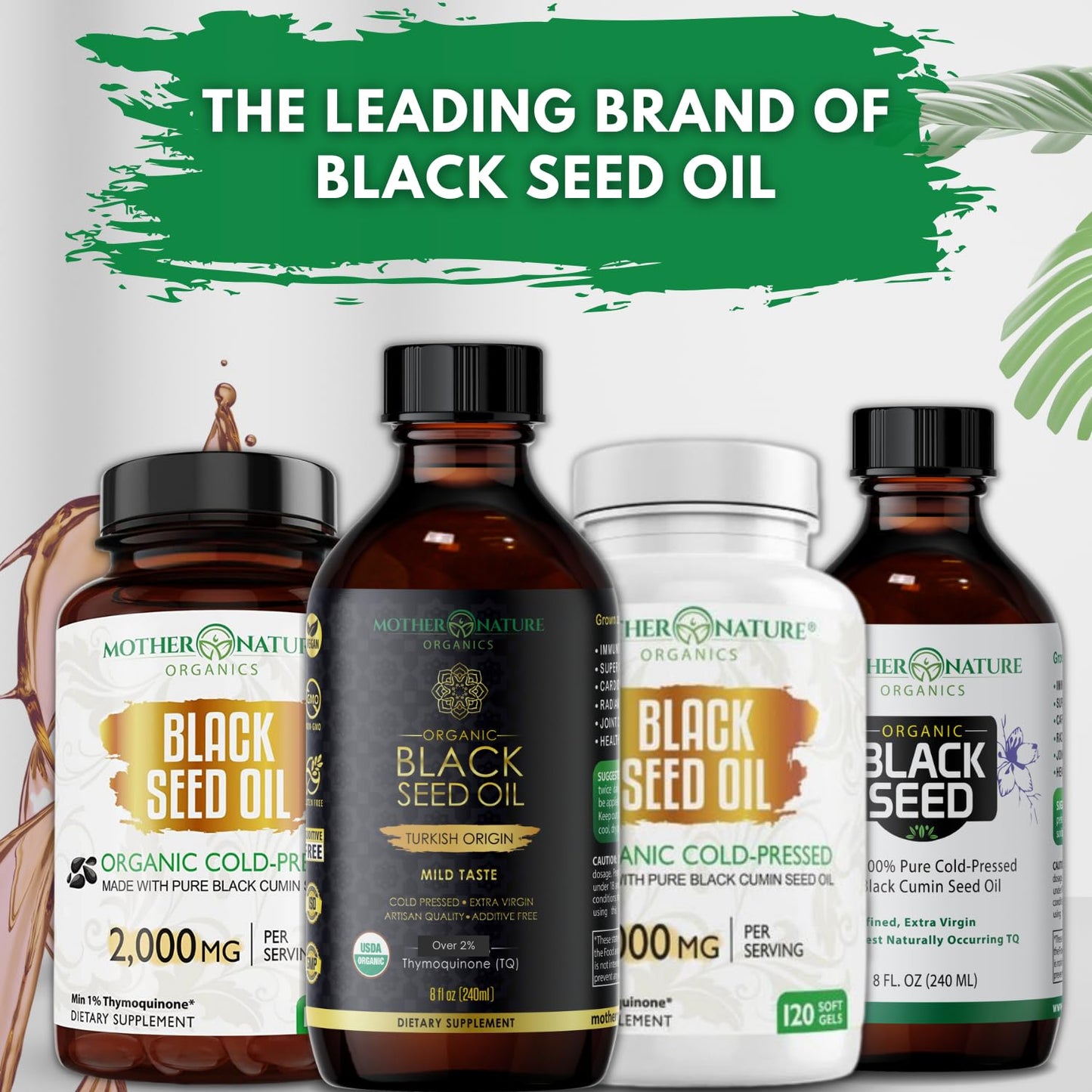 Mother Nature Organics Black Seed Oil: Cold-Pressed, 100% Pure Turkish Cumin Seed Oil for Digestion, Joints, Hair & Skin - 8oz Glass Bottle - BoostGo Australia