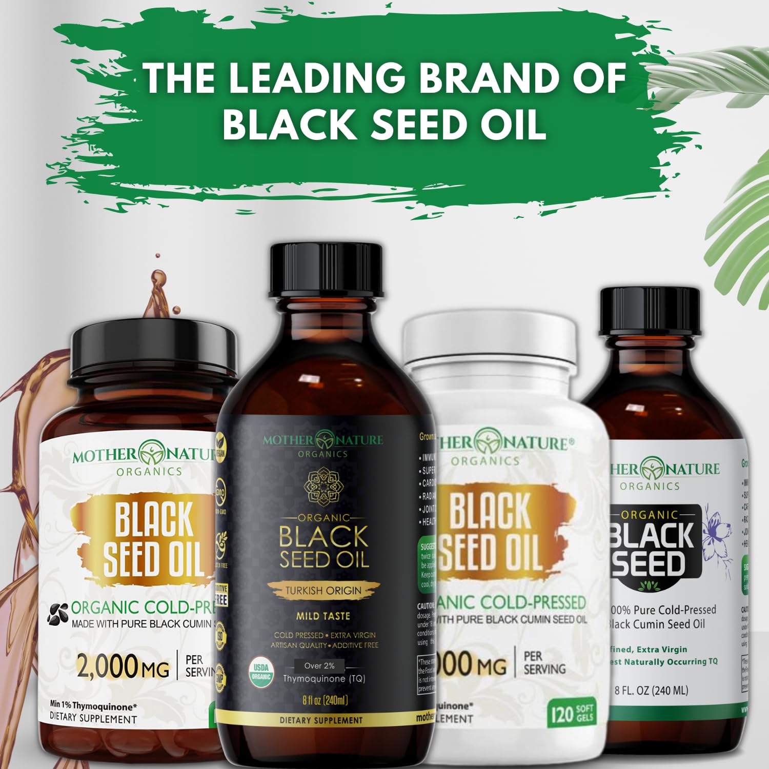 Mother Nature Organics Black Seed Oil: Cold-Pressed, 100% Pure Turkish Cumin Seed Oil for Digestion, Joints, Hair & Skin - 8oz Glass Bottle - BoostGo Australia