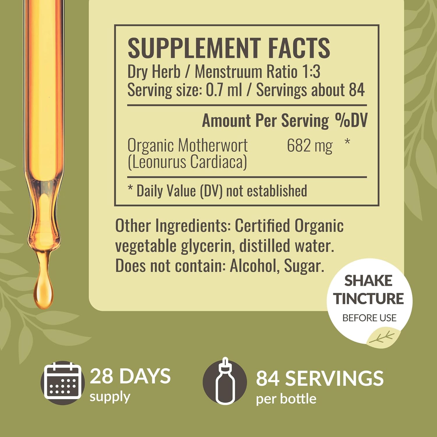 Motherwort Extract & Ashwagandha Tincture Herbal Liquid Drops Kit - Vegan, Non-GMO, Sugar & Alcohol-Free - 2 Pack - 2 fl oz each