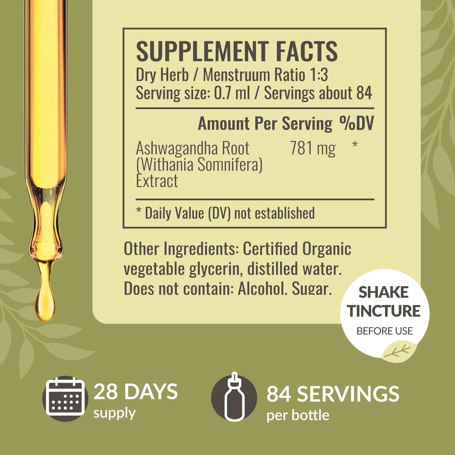 Motherwort Extract & Ashwagandha Tincture Herbal Liquid Drops Kit - Vegan, Non-GMO, Sugar & Alcohol-Free - 2 Pack - 2 fl oz each