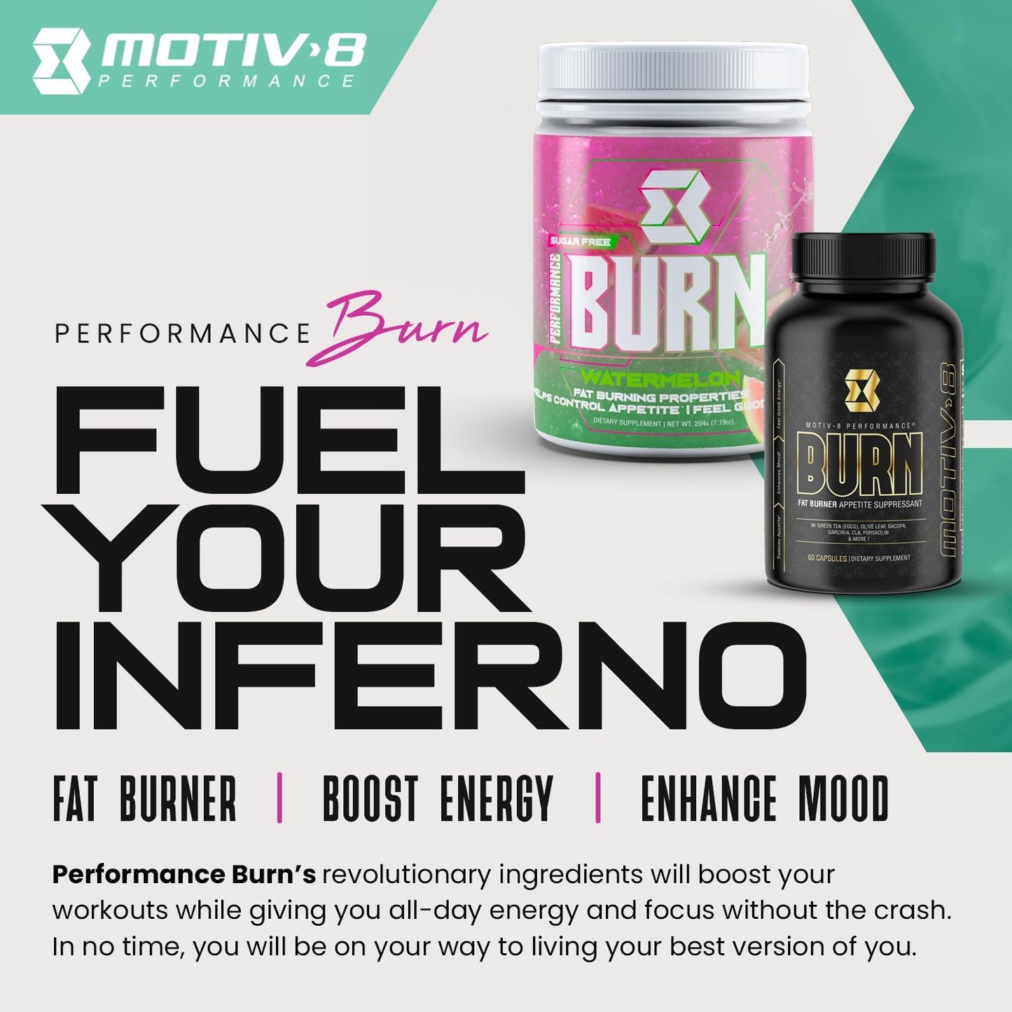 Motiv-8 Sugar-Free Pre-Workout Performance Supplement - Boost Energy, Focus, and Mood - Cotton Candy Flavor - 30 Servings