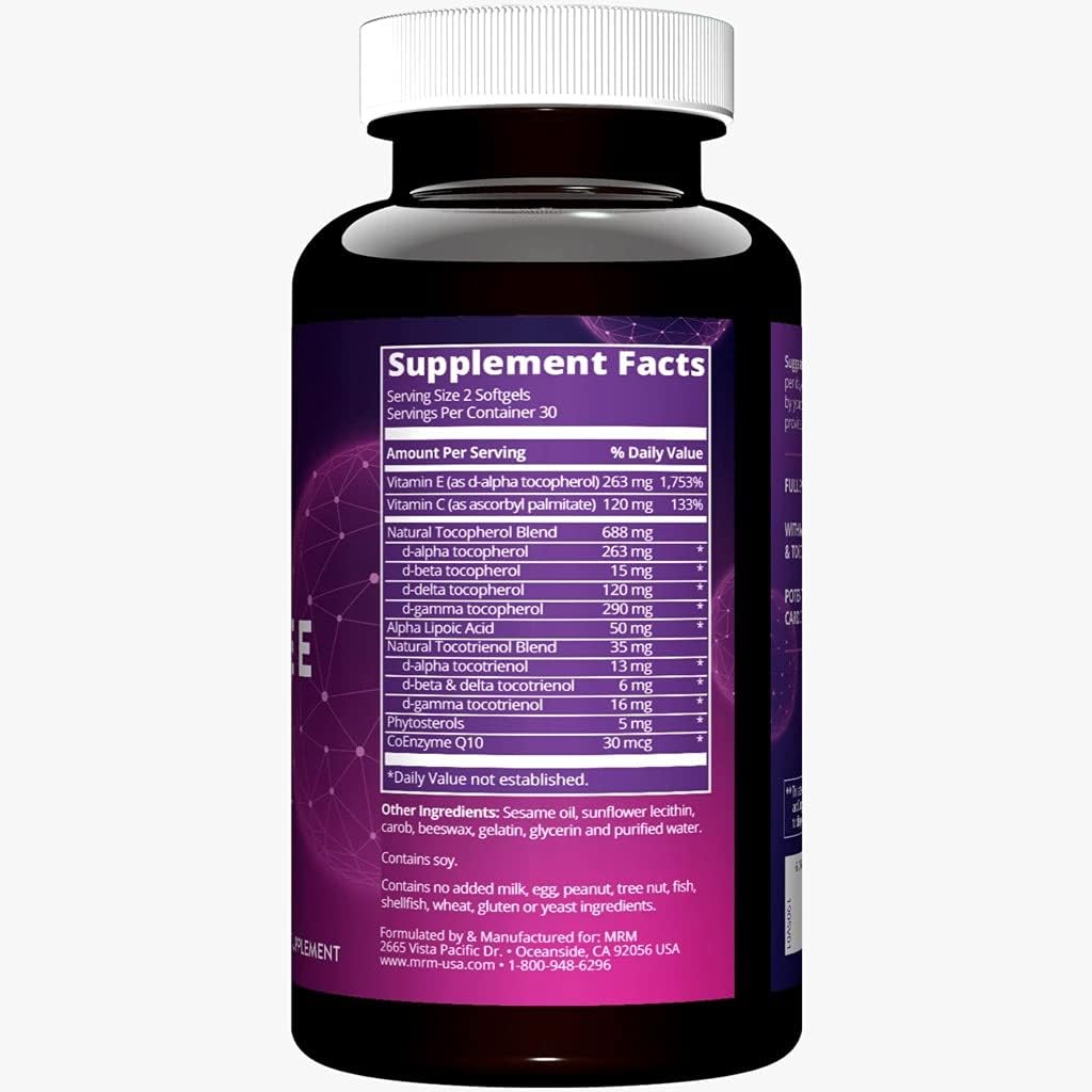 MRM Nutrition Complete E Supplement - 400 IU Vitamin E with Vitamin C for Heart Health - Gluten-Free - 30 Servings - BoostGo Australia