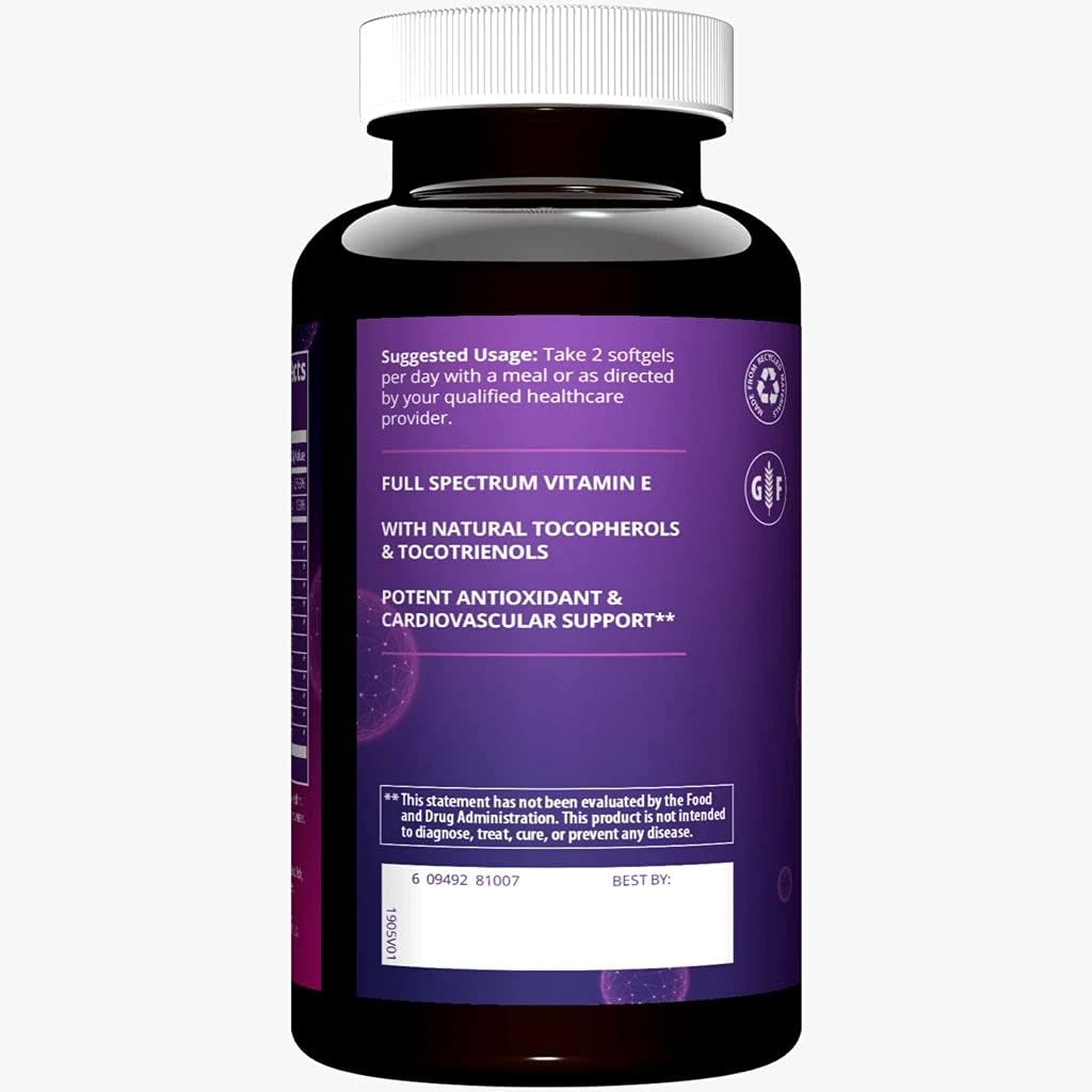 MRM Nutrition Complete E Supplement - 400 IU Vitamin E with Vitamin C for Heart Health - Gluten-Free - 30 Servings - BoostGo Australia
