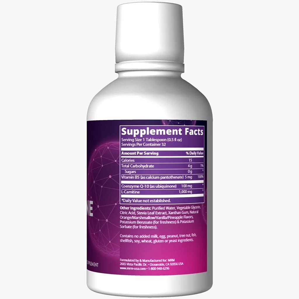 MRM Nutrition CoQ-10 L-Carnitine Liquid Supplement - Orange-Vanilla Flavor - Boost Energy & Antioxidants - 32 Servings - BoostGo Australia
