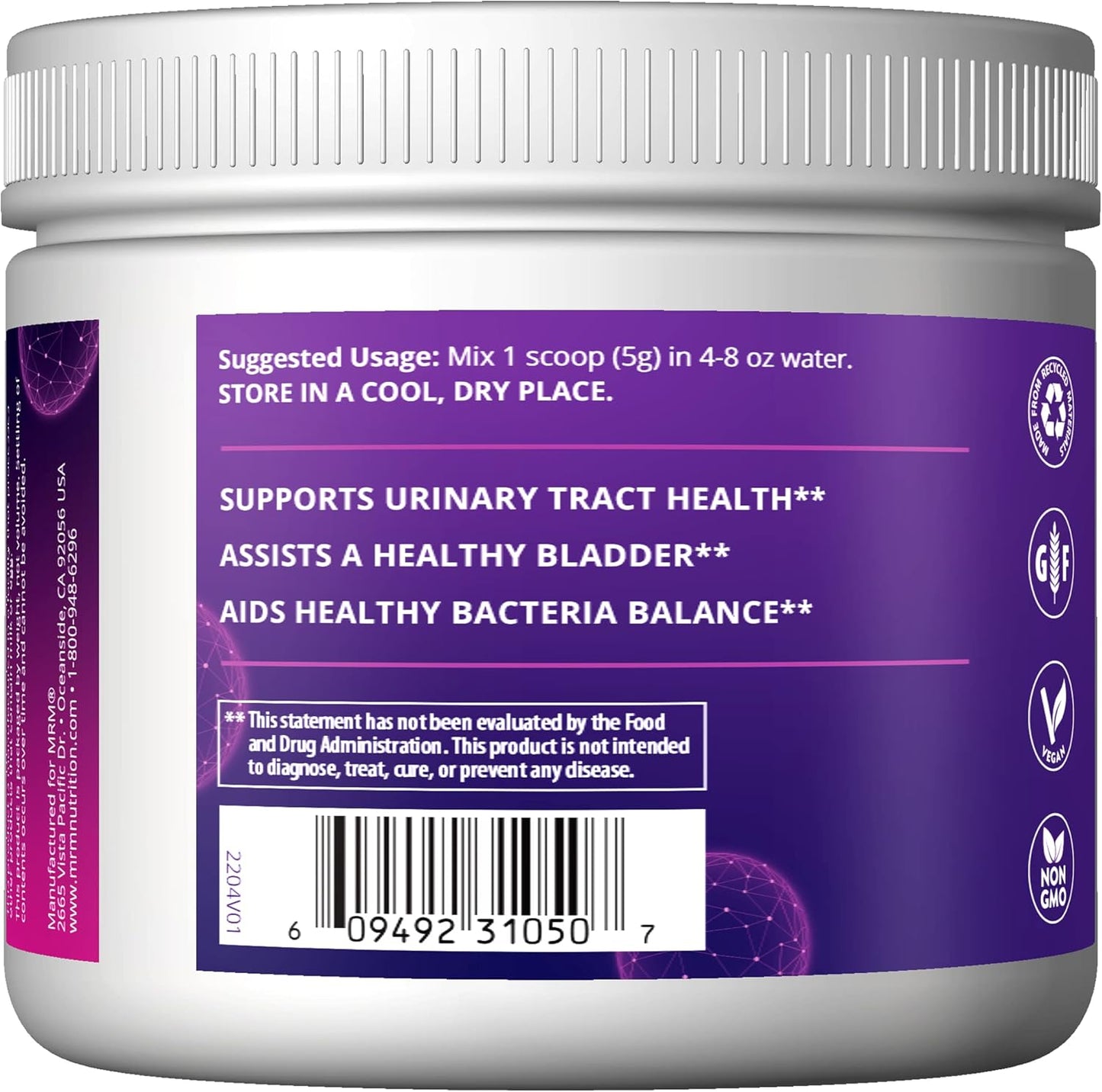 MRM Nutrition D-Mannose + Cranberry Supplement for Urinary Tract Health - 40 Servings - BoostGo Australia