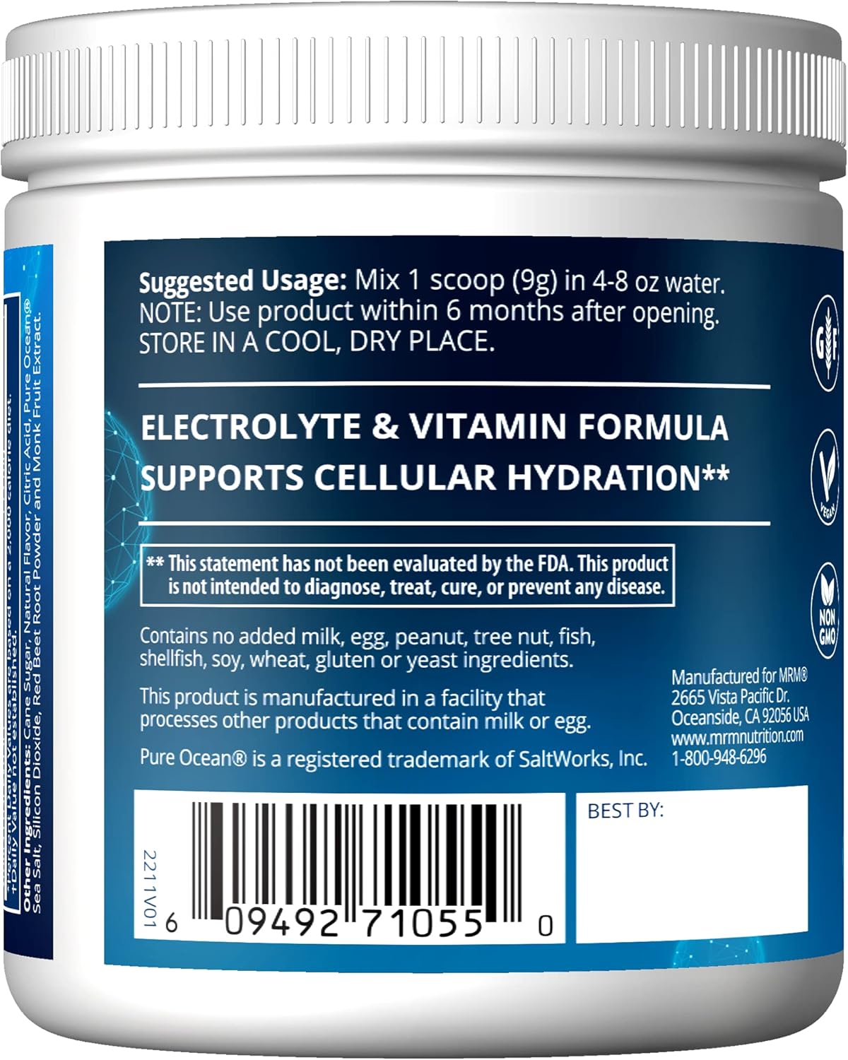 MRM Nutrition Hydration + Orange Mango Flavored Electrolyte Boost with Vitamins, Minerals, and Antioxidants - Vegan and Gluten-Free - 15 Servings