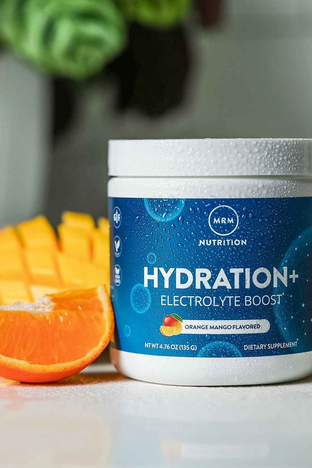 MRM Nutrition Hydration + Orange Mango Flavored Electrolyte Boost with Vitamins, Minerals, and Antioxidants - Vegan and Gluten-Free - 15 Servings