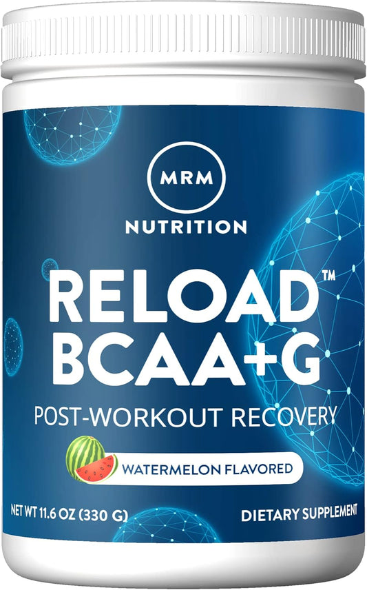MRM Nutrition Reload BCAA+G Post-Workout Recovery Watermelon Flavor 9.6g Amino Acids CarnoSyn Muscle Recovery Keto Friendly 26 Servings