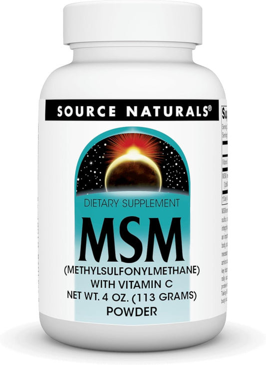MSM Powder with Vitamin C - Source Naturals, 4 Ounce Pack
