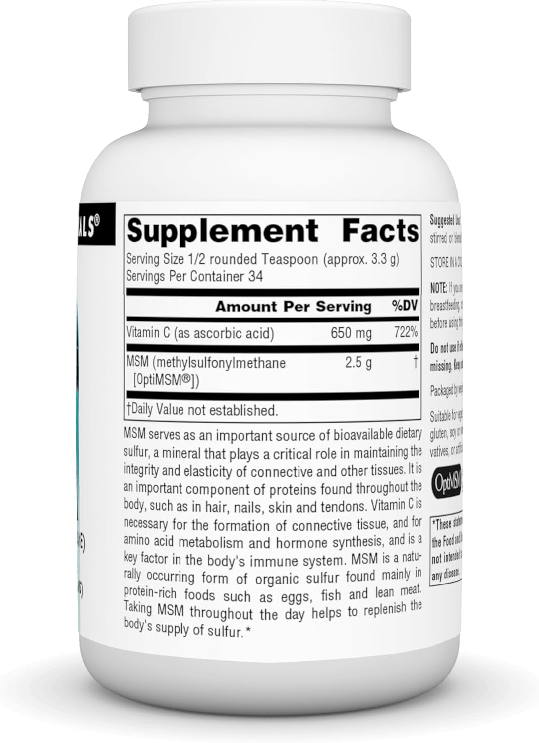 MSM Powder with Vitamin C - Source Naturals, 4 Ounce Pack