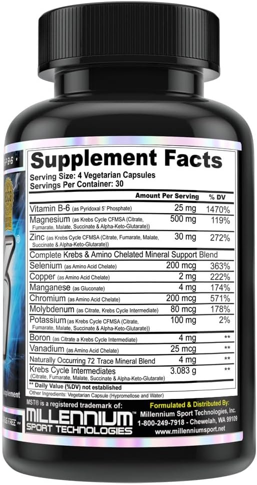 MST ZMK: Zinc & Magnesium Krebs Chelates with Minerals for ATP, Sleep & Muscle Recovery - 120 Capsules