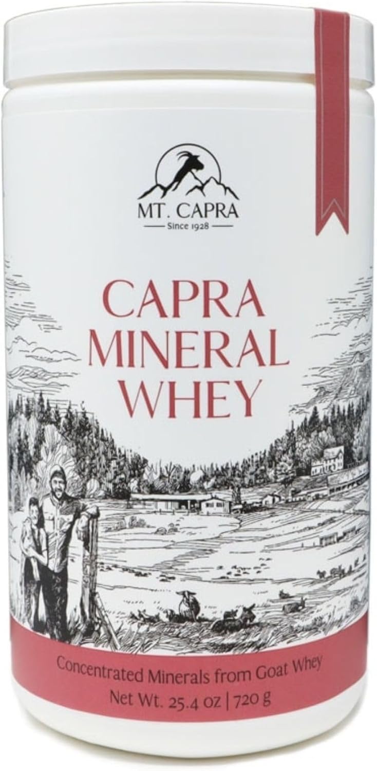Mt. Capra Mineral Whey Powder Supplement - Rich in Potassium, Alkalizing, Bio-Available, from Goat Milk Whey - 25.4 oz, 28 Servings