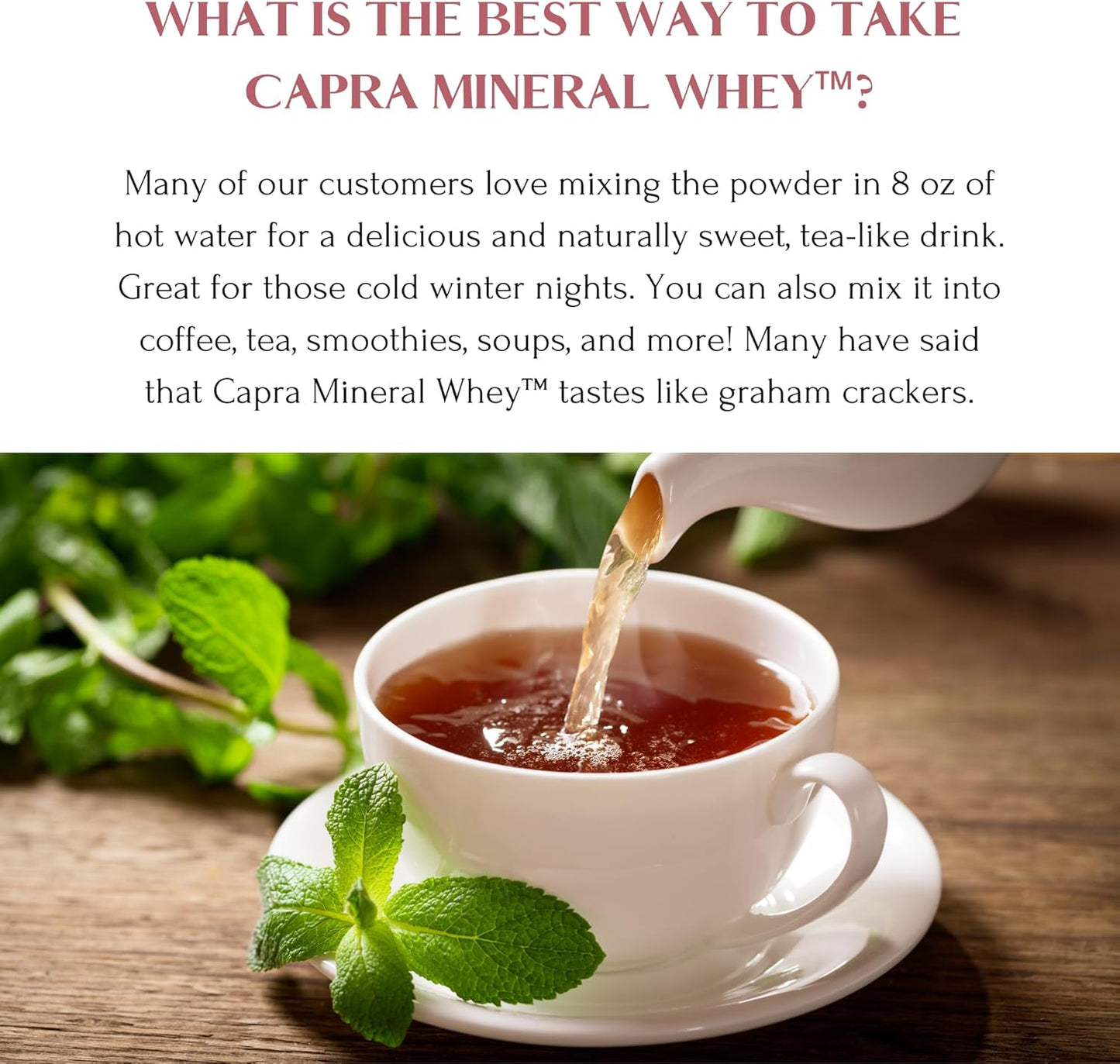 Mt. Capra Mineral Whey Powder Supplement - Rich in Potassium, Alkalizing, Bio-Available, from Goat Milk Whey - 25.4 oz, 28 Servings