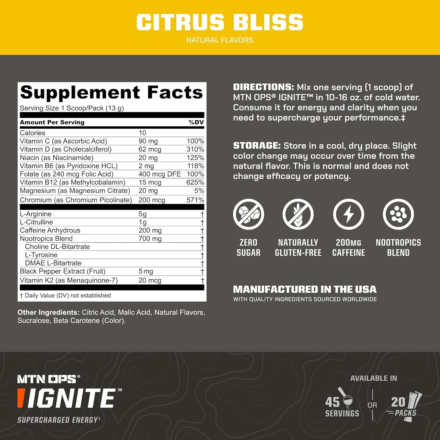 MTN OPS Citrus Bliss Ignite and Lemonade Hydrate Bundle for Energy and Hydration