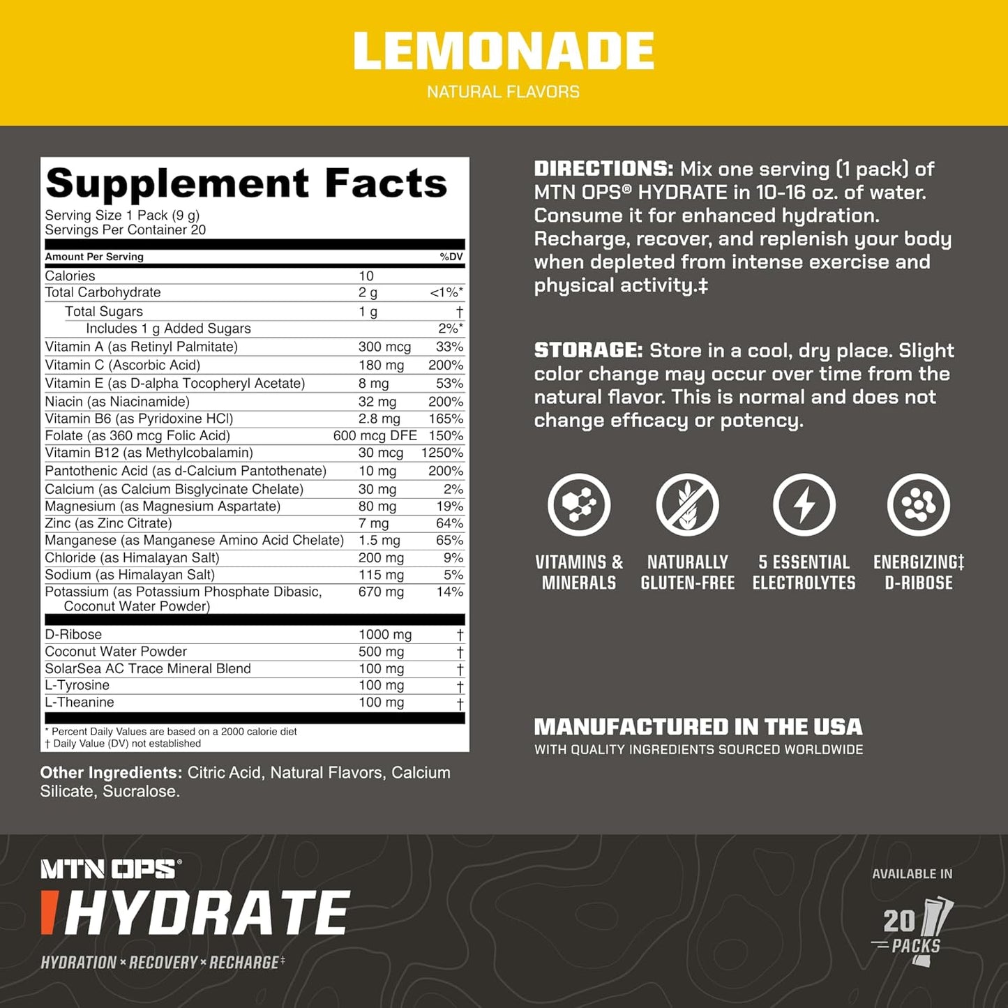 MTN OPS Citrus Bliss Ignite and Lemonade Hydrate Bundle for Energy and Hydration