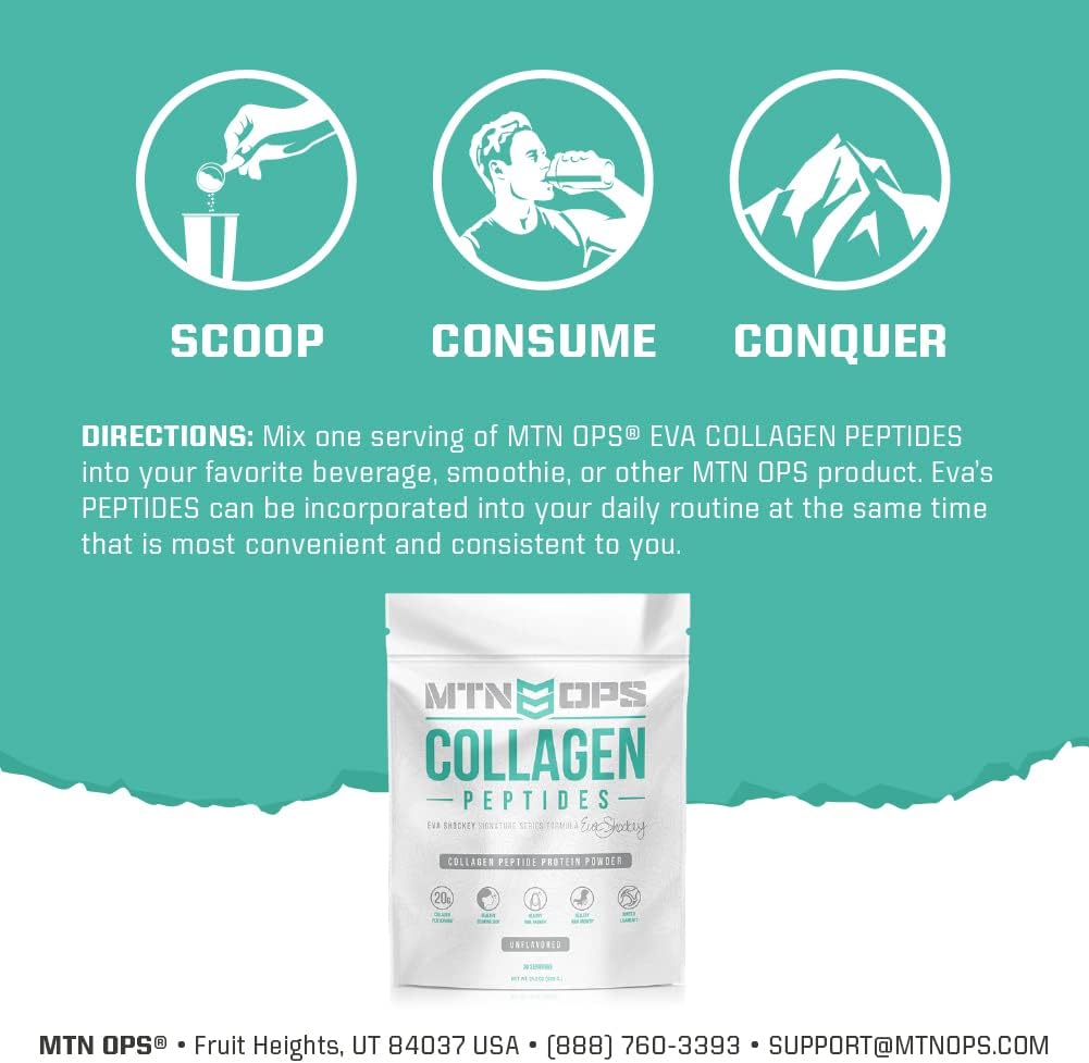 MTN OPS Eva Shockey Collagen Peptide Protein Powder - 20 Servings, 21.2 oz