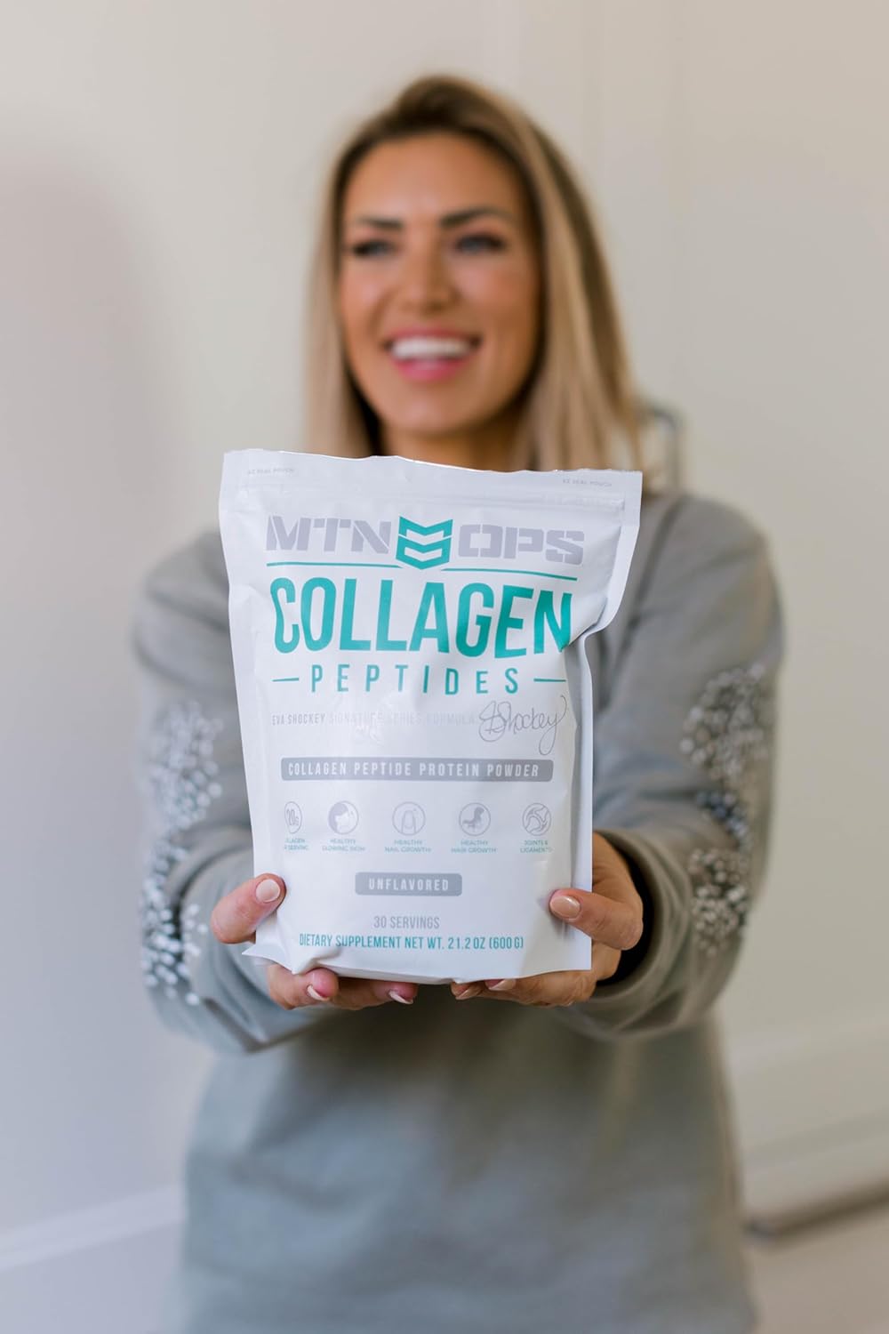 MTN OPS Eva Shockey Collagen Peptide Protein Powder - 20 Servings, 21.2 oz
