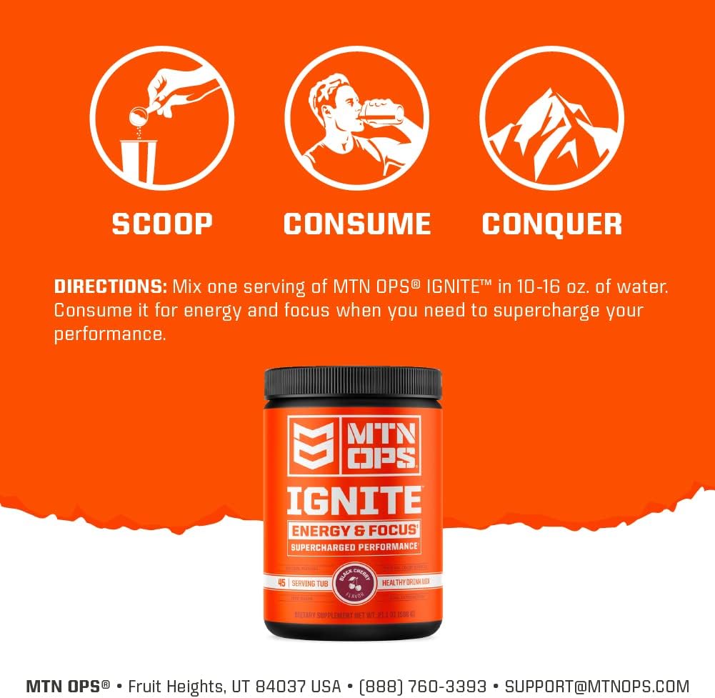 MTN OPS Ignite Hush Lemonade Energy Drink Mix - 45 Servings