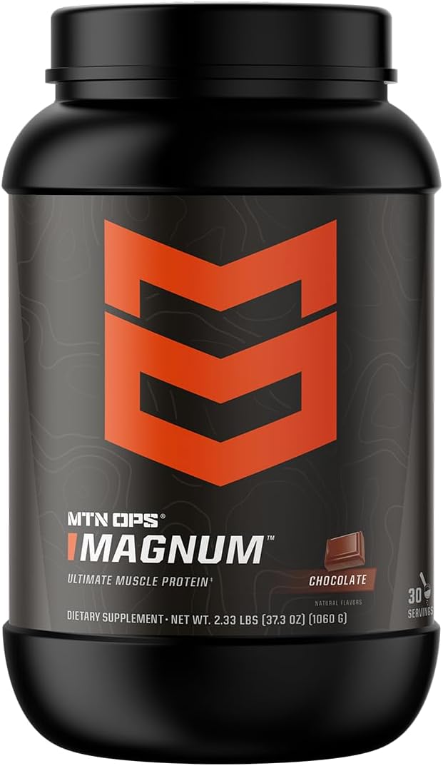 MTN OPS Magnum Chocolate Protein Powder - Whey Isolate & Milk Protein with BCAAs, Zero Sugar, Gluten Free - 30 Servings