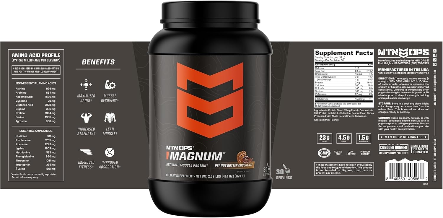 MTN OPS Magnum Peanut Butter Chocolate Whey Isolate Protein Powder - 32 Servings