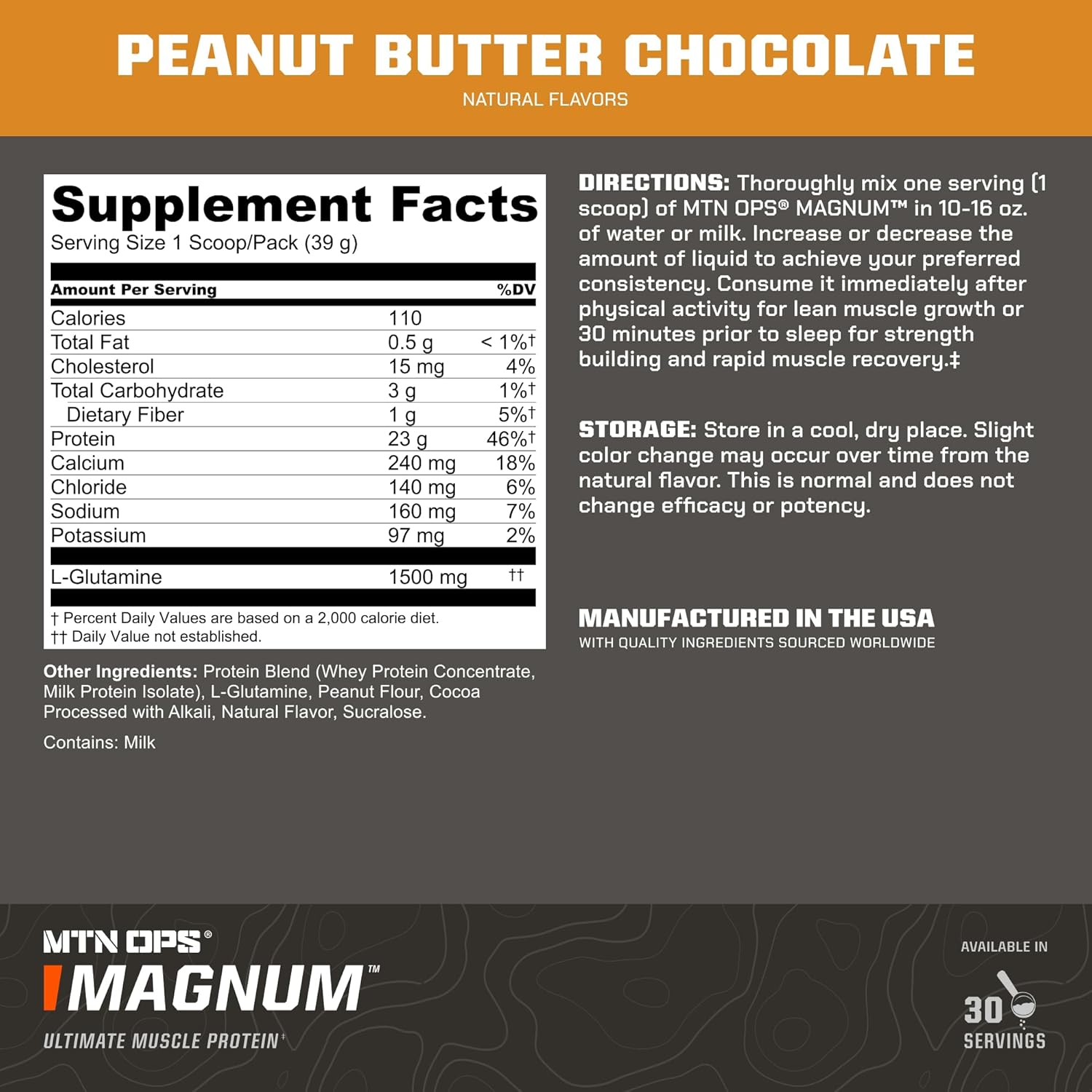 MTN OPS Magnum Peanut Butter Chocolate Whey Isolate Protein Powder - 32 Servings