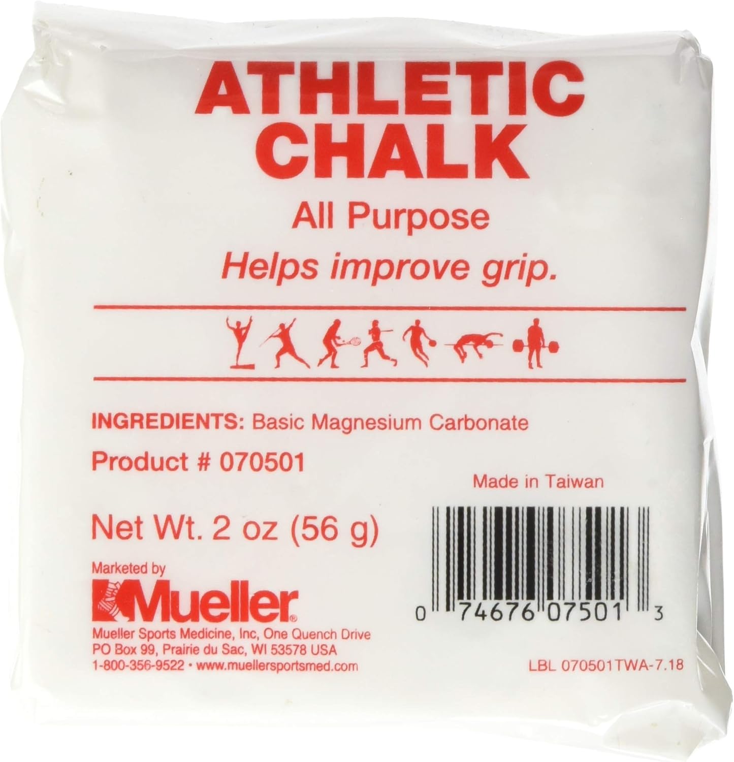 Mueller Power Systems White Gymnastic and Weightlifting Chalk - 1lb