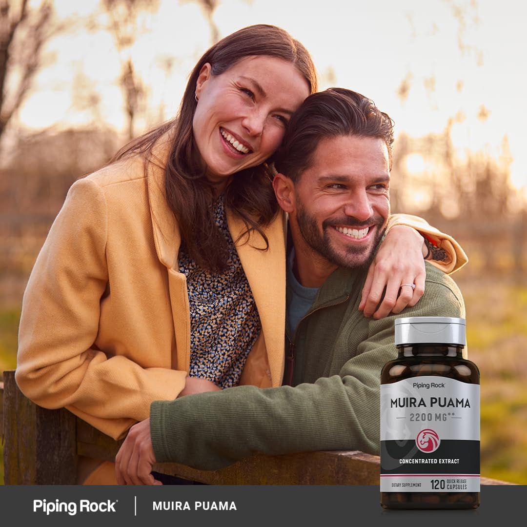 Muira Puama Root Extract 2200mg Capsules - 120 Count - Non GMO, Gluten Free Supplement for Men & Women by Piping Rock