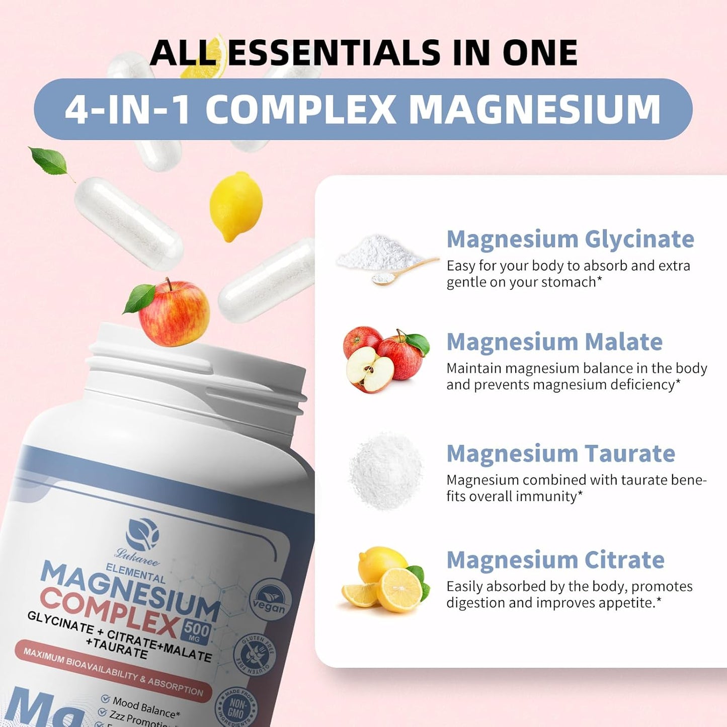 Mullein Drops for Lung Support & Magnesium Complex Supplement - Bundle of 3 Packs