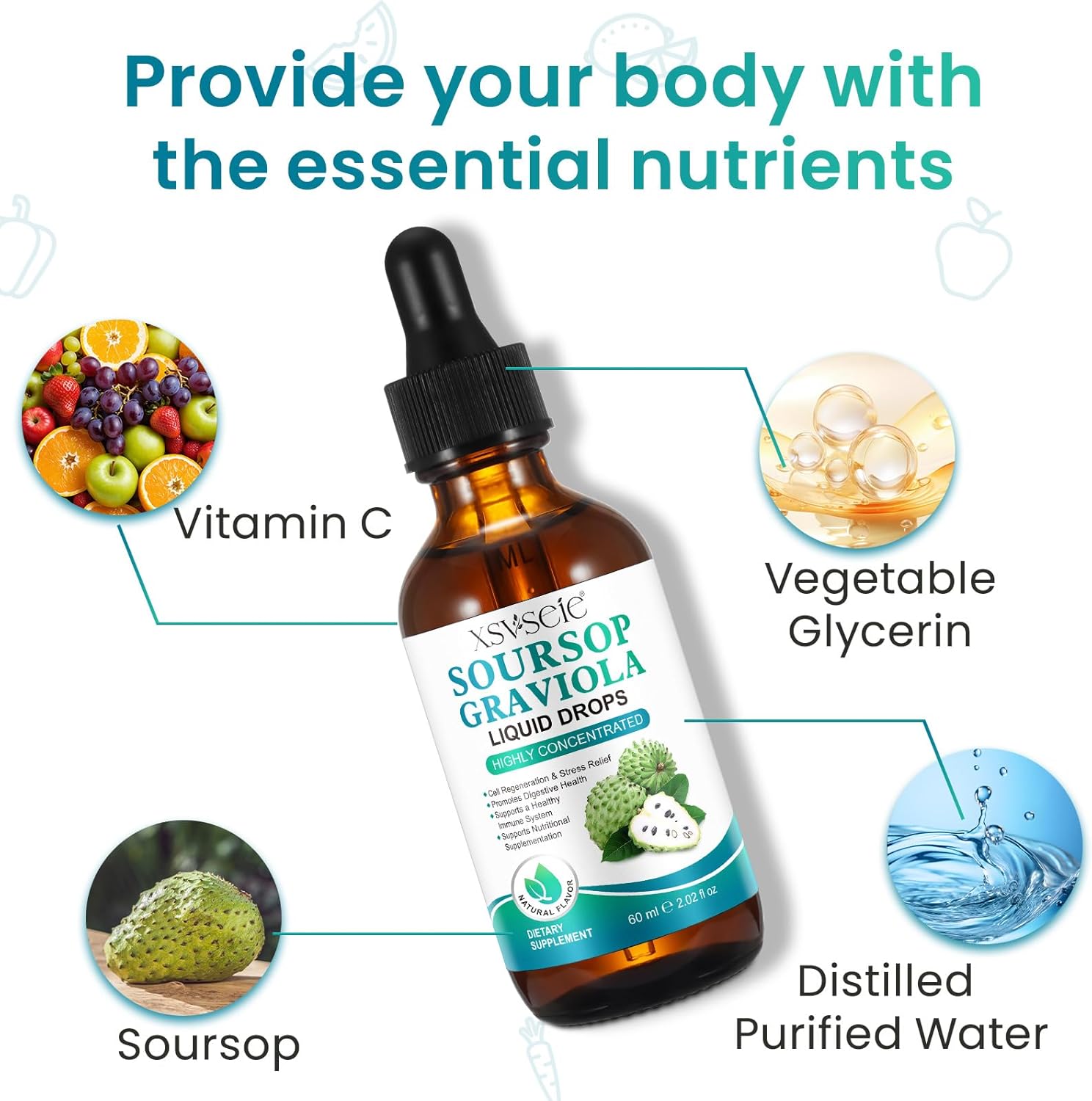 Mullein Leaf and Soursop Bitters Drops - Herbal Lung Cleanse and Multivitamin Supplement for Men and Women