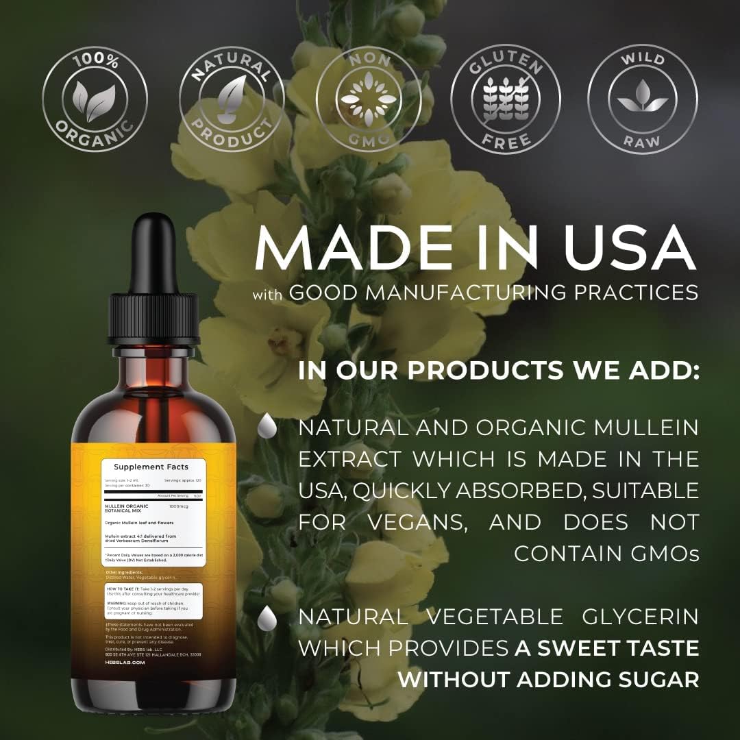 Mullein Leaf and Valerian Root Extract Bundle for Brain Support and Immune Boost - HEBS LAB