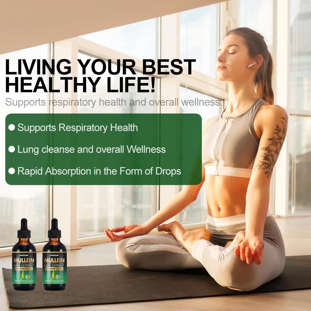 Mullein Leaf Extract Drops for Lung Cleanse & Immune Support - 4 fl oz Herbal Supplement