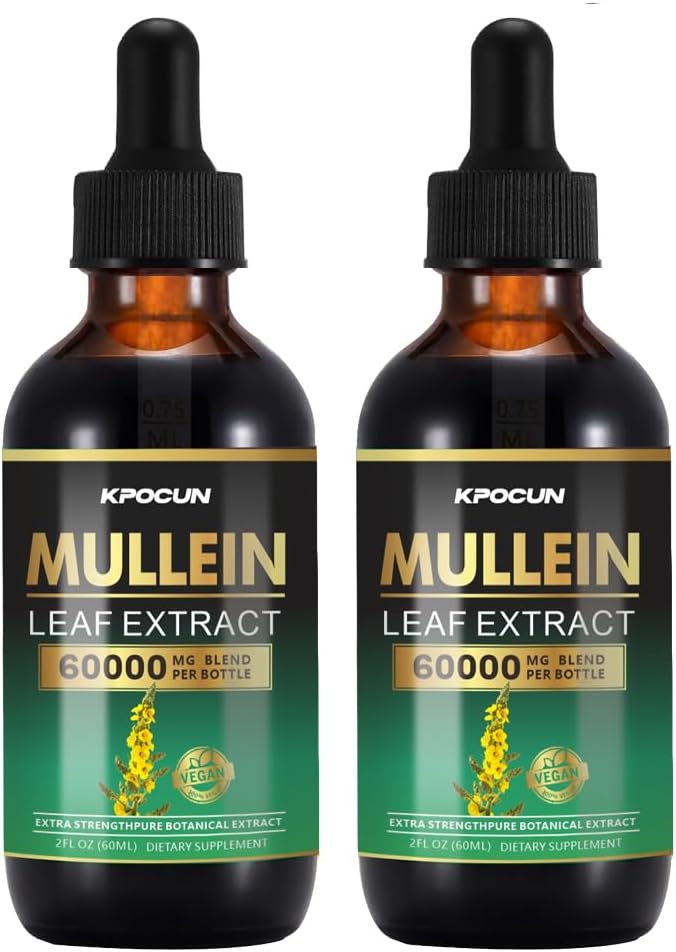 Mullein Leaf Extract Drops for Lung Cleanse & Immune Support - 4 fl oz Herbal Supplement