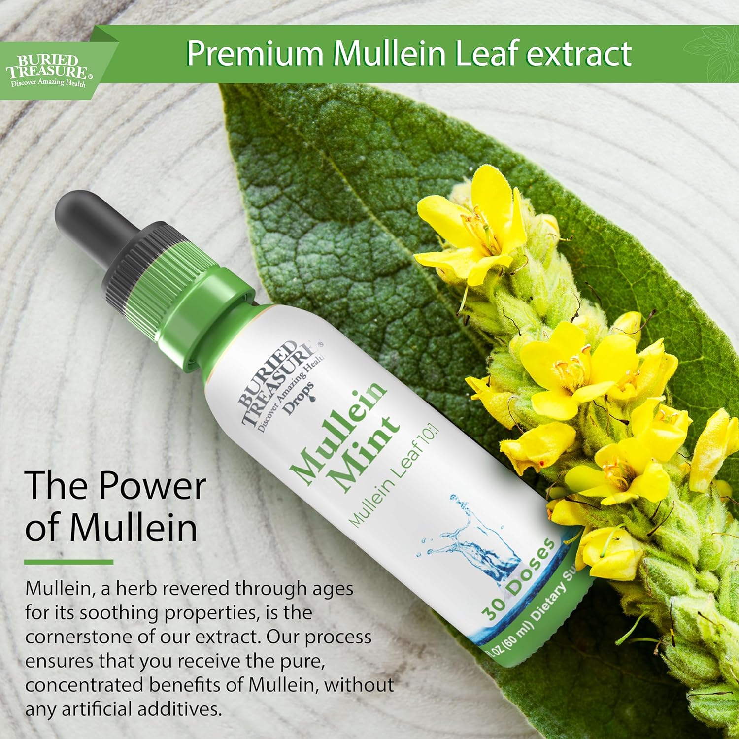 Mullein Mint Drops: Instant Tea with Mullein Leaf Extract for Lung Support - Sugar-Free Drops for Seasonal Wellness - BoostGo Australia