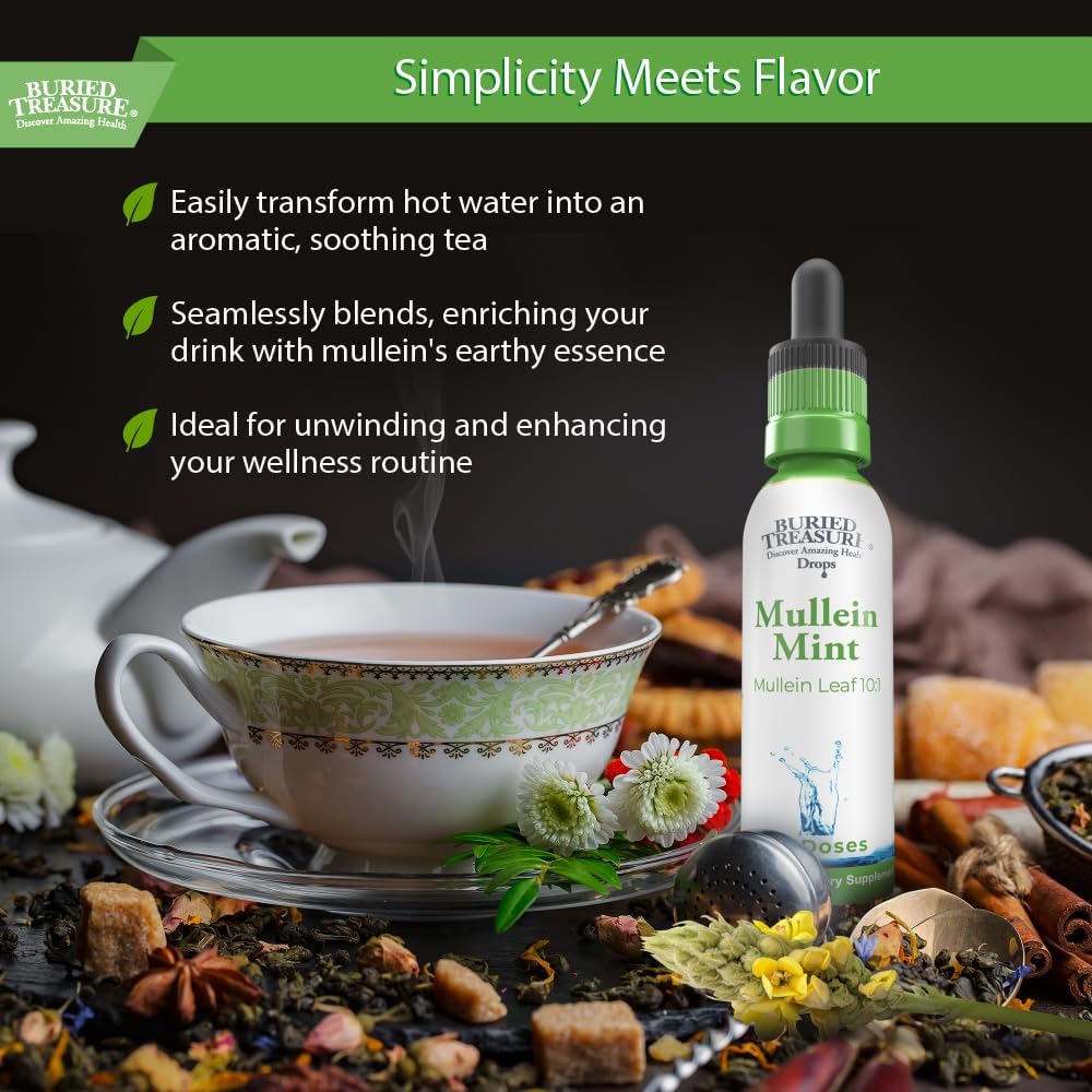 Mullein Mint Drops: Instant Tea with Mullein Leaf Extract for Lung Support - Sugar-Free Drops for Seasonal Wellness - BoostGo Australia